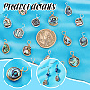 16Pcs 8 Styles Natural Abalone Shell/Paua Shell Pendants FIND-PH0008-89-4