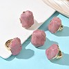 Natural Rhodochrosite & Alloy Finger Rings for Women RJEW-G375-01G-04-1