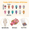 48Pcs 12 Colors Alloy Enamel Connector Charms FIND-TA0002-26-3
