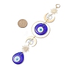Handmade Lampwork Flat Round & Teardrop with Evil Eye Hanging Suncatchers HJEW-JM04404-3