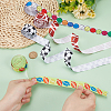 20M 4 Styles Polyester Sport Ball Print Grosgrain Ribbons OCOR-PH0003-97-3