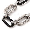 304 Stainless Steel Oval Link Chain Bracelets BJEW-B078-69EBP-2