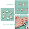DICOSMETIC 20Pcs Brass Micro Pave Clear Cubic Zirconia Charms KK-DC0001-61-4