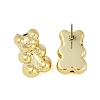 Bear CCB Plastic Stud Earrings for Women EJEW-Q382-04B-G-2