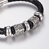 Braided Leather Cord Bracelets BJEW-H560-23-2