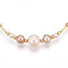 Brass Natural Fresh Water Pearl Beaded Bracelets for Women BJEW-T022-10G-4