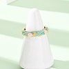 Brass Enamel Cuff Open Rings RJEW-P183-05G-M-3
