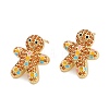 Christmas Rack Plating Brass Cubic Zirconia Stud Earrings EJEW-K245-54B-G-4