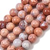 Natural Pink Agate Beads Strands G-K350-C02-10mm-2