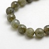 Natural Gemstone Labradorite Faceted Round Bead Strands G-O021-14mm-01-2