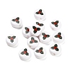 Christmas Theme Printed Opauqe Acrylic Beads OACR-R004-01E-1