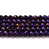 Electroplate Glass Beads Strands GLAA-H021-01B-FP09-2