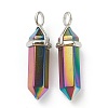 Electroplate Non-Magnetic Synthetic Hematite Pointed Pendants X-G-M378-01P-B01-2