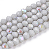 Electroplate Opaque Solid Color Glass Beads Strands EGLA-A044-P6mm-L10-1