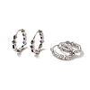 Brass Micro Pave Cubic Zirconia Hoop Earrings EJEW-P322-02P-4