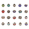 CHGCRAFT 30Pcs 18 Style Alloy Rhinestone European Beads FIND-CA0006-82-1