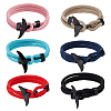 FIBLOOM 6Pcs 6 Colors Cotton Three Loops Wrap Bracelets Set BJEW-FI0001-66-1