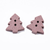 2-Hole Spray Painted Wooden Buttons X-BUTT-T007-010B-01-2