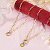2Pcs Brass Paperclip Chains Necklaces NJEW-TAC0046-6