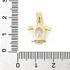 Rack Plating Leaf Brass Clear Cubic Zirconia Pendants KK-S407-13G-A-3