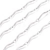 Tarnish Resistant Handmade 304 Stainless Steel Scalloped Bar Link Chains CHS-L024-006P-2