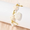 Ocean Brass Enamel Starfish Shell Shape Charm Bracelets for Women KK-CBA68DA-16G-02-3