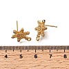Snowflake Brass Micro Pave Cubic Zirconia Stud Earring Findings KK-B152-04G-2