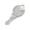 Brass Pave Clear Cubic Zirconia Tennis Racket Connector Charms KK-G548-12P-2