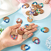 16Pcs 8 Colors Resin and Walnut Pendants FIND-TA0006-36C-7
