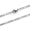 Non-Tarnish 304 Stainless Steel Figaro Chain Necklaces NJEW-S420-003C-P-2