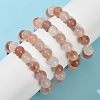12MM Natural Xinjiang Golden Silk Jade Round Beaded Stretch Bracelets for Women BJEW-G756-01C-1