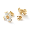Brass Enamel Stud Earrings EJEW-H125-14A-G-2