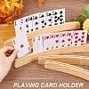 Wooden Curved Playing Cards Holders ODIS-WH0025-136-3