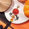 Halloween Pumpkin Synthetic Turquoise Pendant Decorations HJEW-JM02136-2