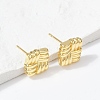 Brass Stud Earrings EJEW-H154-08A-G-2