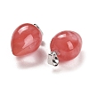 Cherry Quartz Glass Pendants G-M424-02P-07-2