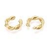 Twist C-Shaped Brass Cuff Earrings EJEW-T049-01G-3