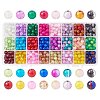 Spray Painted Crackle Glass Beads CCG-PH0002-01-6mm-WH-1