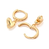 Heart Brass Micro Pave Clear Cubic Zirconia Huggie Hoop Dangle Earrings for Women AJEW-U003-02G-2