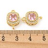 Brass Pave Cubic Zirconia Connector Charms KK-B096-05G-01-3