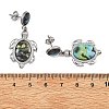 Turtle Natural Paua Shell Stud Dangle Earring EJEW-JE07138-5