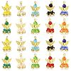 20Pcs 10 Colors Faceted Glass Pendants PALLOY-SZ00011-1