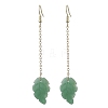 Glass Leaf & 304 Stainless Steel Dangle Earrings for Women EJEW-JE06232-1