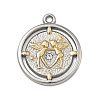 Hammered 304 Stainless Steel Pendants STAS-Z192-01GP-1