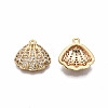 Brass Micro Pave Clear Cubic Zirconia Charms KK-T056-81G-NF-2