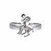 Non-Tarnish 304 Stainless Steel 12 Constellations/Zodiac Signs Open Cuff Ring for Women RJEW-S405-156P-2