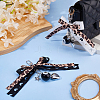 2Pcs 2 Colors Alloy & Cloth Bowknot Pendant Decorations HJEW-DC0001-40-4