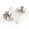 Non-Tarnish 201 Stainless Steel Stud Earring Settings STAS-S041-08-1