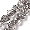 Transparent Electroplate Glass Beads Strands GLAA-C025-01-2