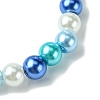 2Pcs 2 Colors 8mm Round Baking Painted Pearlized Glass Pearl Beaded Stretch Bracelet Sets BJEW-JB10899-5